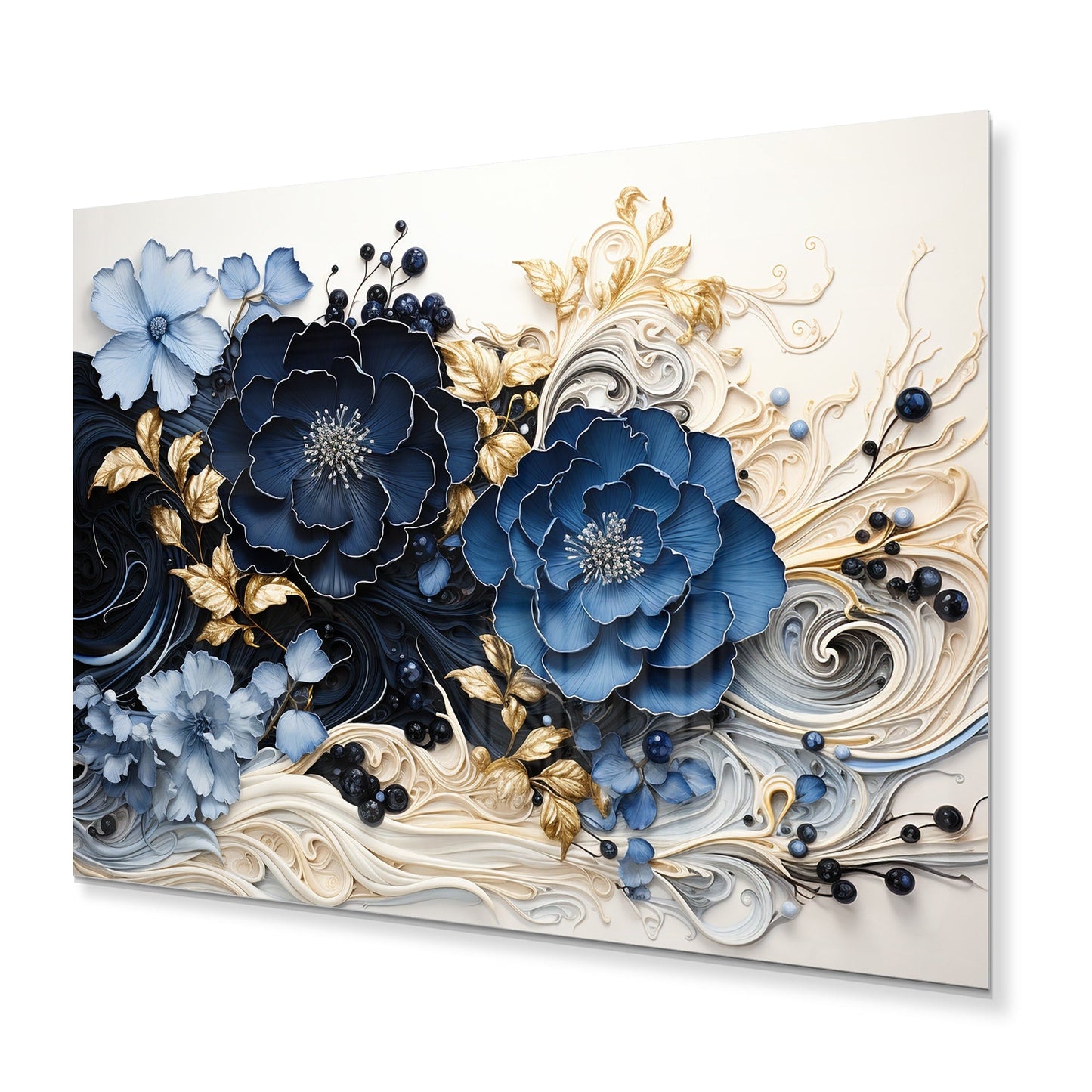 Designart Liquid Ink Spiralscape I Arte murale in metallo con spirali astratte per soggiorno