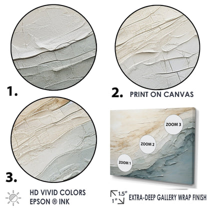 Designart Minimalismo Beige e Grigio Onda Orizzonte I Decorazione da Parete con Cornice Minimalismo Costiero