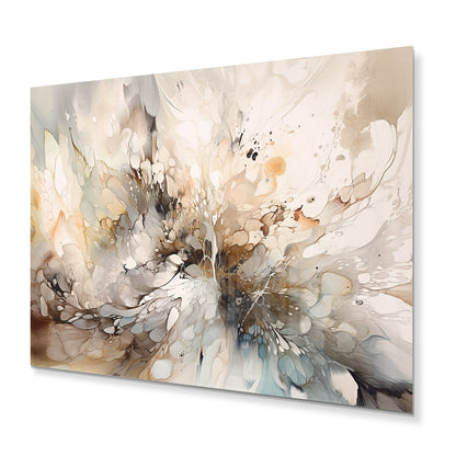 Designart Bianco e Grigio Profondità Geometriche I Moderna Arte Geometrica da Parete in Metallo