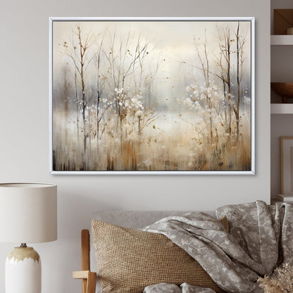 Designart Winter Meadow View Calmness II Decorazione murale Meadow Grey - Decorazione murale tradizionale in tela incorniciata per camera da letto