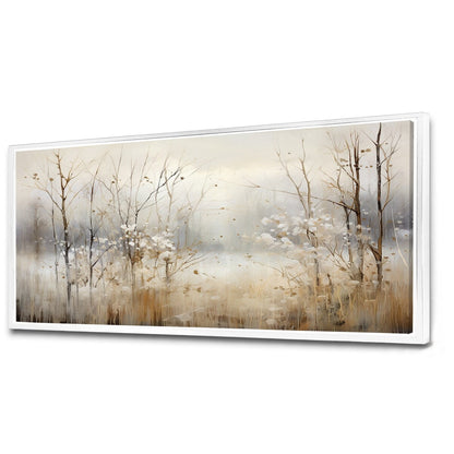 Designart Winter Meadow View Calmness II Decorazione murale Meadow Grey - Decorazione murale tradizionale in tela incorniciata per camera da letto