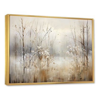 Designart Winter Meadow View Calmness II Decorazione murale Meadow Grey - Decorazione murale tradizionale in tela incorniciata per camera da letto