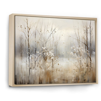 Designart Winter Meadow View Calmness II Decorazione murale Meadow Grey - Decorazione murale tradizionale in tela incorniciata per camera da letto