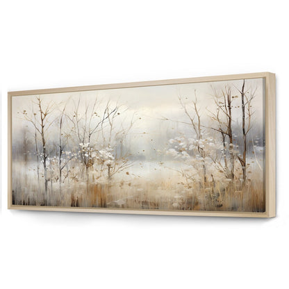 Designart Winter Meadow View Calmness II Decorazione murale Meadow Grey - Decorazione murale tradizionale in tela incorniciata per camera da letto