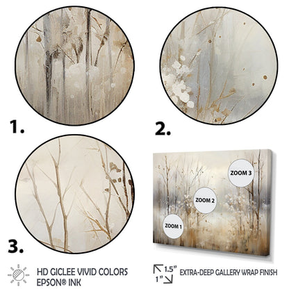 Designart Winter Meadow View Calmness II Decorazione murale Meadow Grey - Decorazione murale tradizionale in tela incorniciata per camera da letto