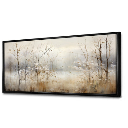 Designart Winter Meadow View Calmness II Decorazione murale Meadow Grey - Decorazione murale tradizionale in tela incorniciata per camera da letto