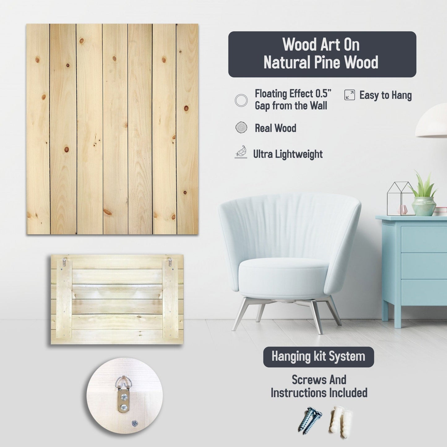 Designart 'Battaglia di granchi costieri blu' Stampa nautica e costiera su legno di pino naturale - Blu