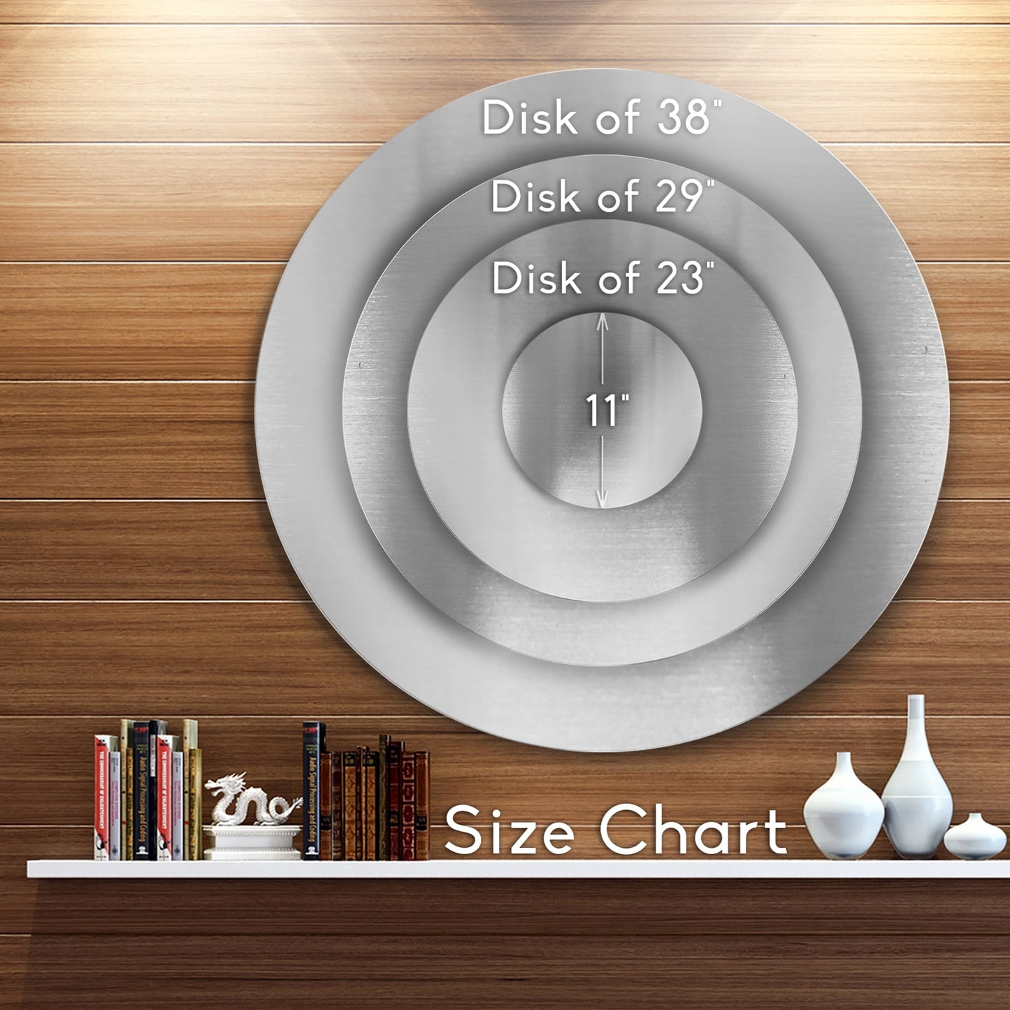Designart 'Fiore frattale giallo simmetrico', opera d'arte digitale in metallo circolare