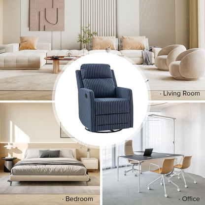 Poltrona reclinabile girevole a 360 gradi Diana Modern in poliestere di HULALA HOME