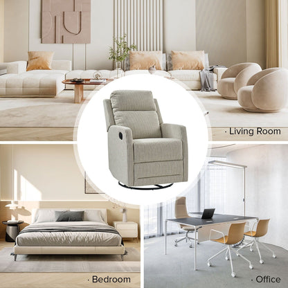 Poltrona reclinabile girevole a 360 gradi Diana Modern in poliestere di HULALA HOME