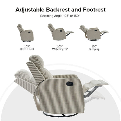 Poltrona reclinabile girevole a 360 gradi Diana Modern in poliestere di HULALA HOME