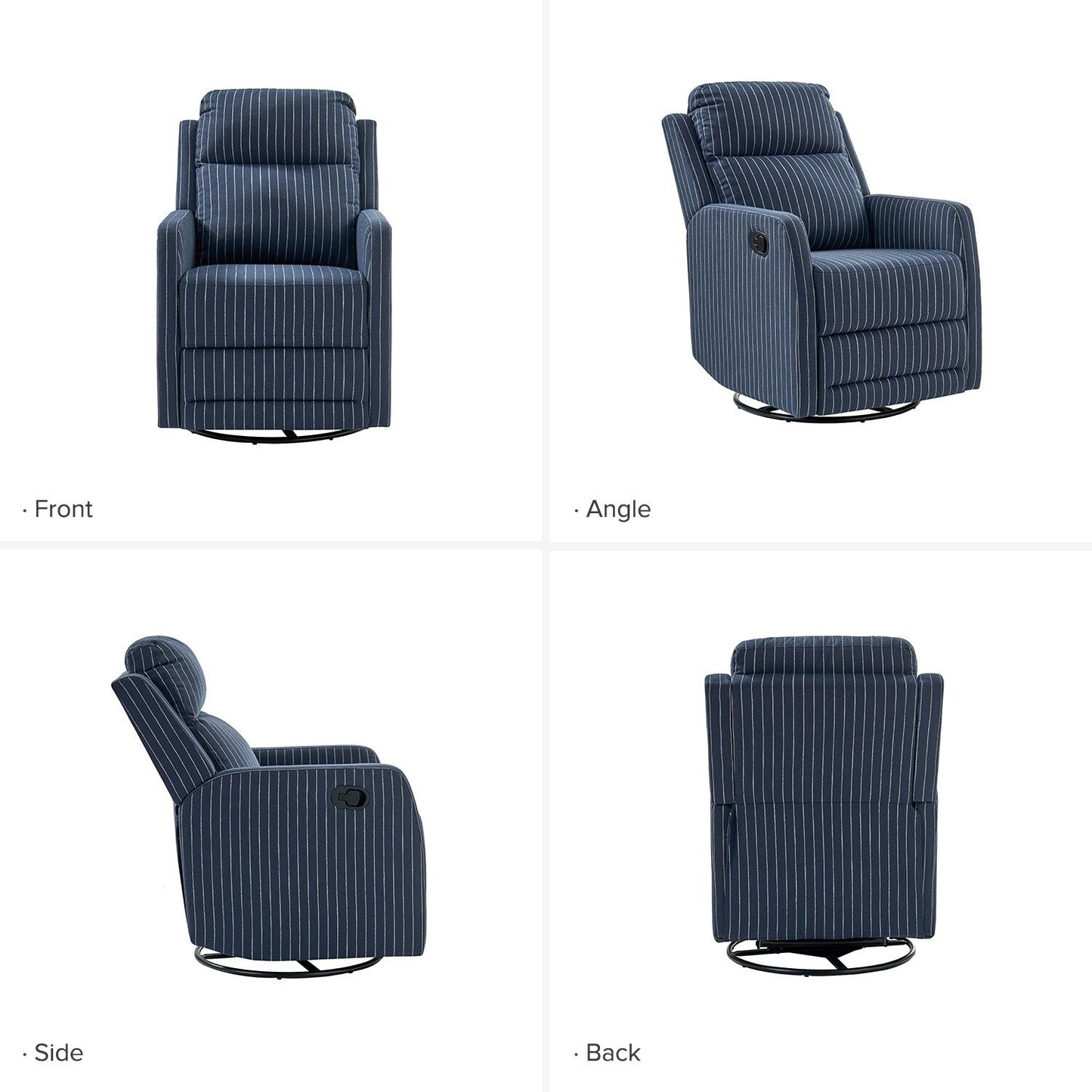 Poltrona reclinabile girevole a 360 gradi Diana Modern in poliestere di HULALA HOME