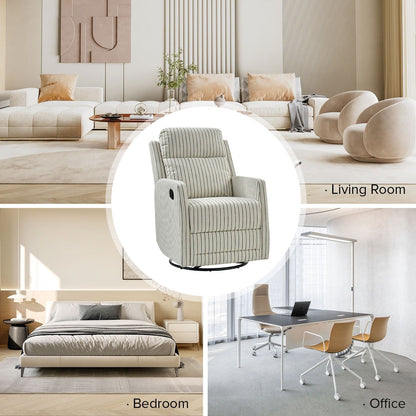 Poltrona reclinabile girevole a 360 gradi Diana Modern in poliestere di HULALA HOME