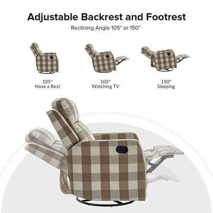 Poltrona reclinabile girevole a 360 gradi Diana Modern in poliestere di HULALA HOME