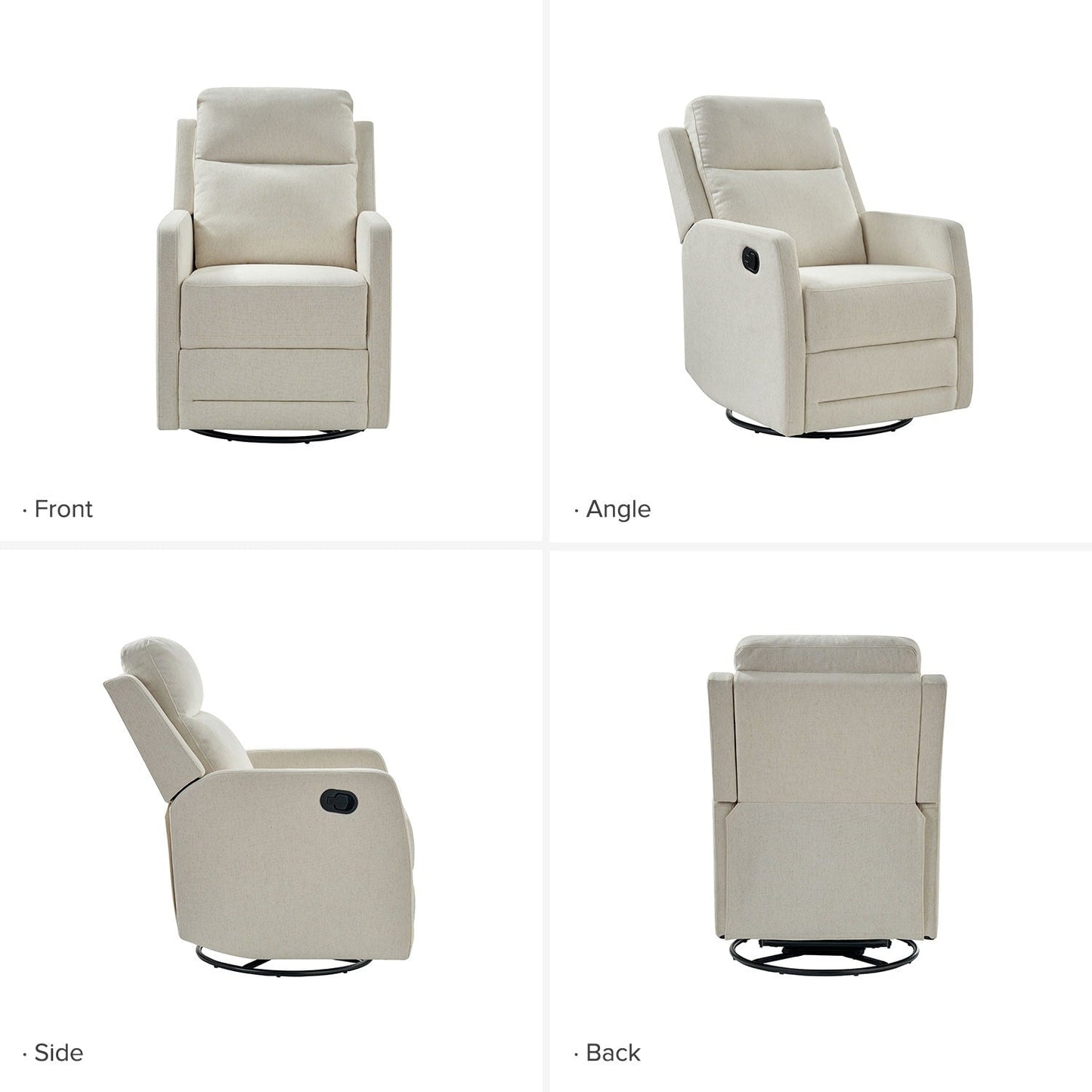 Poltrona reclinabile girevole a 360 gradi Diana Modern in poliestere di HULALA HOME