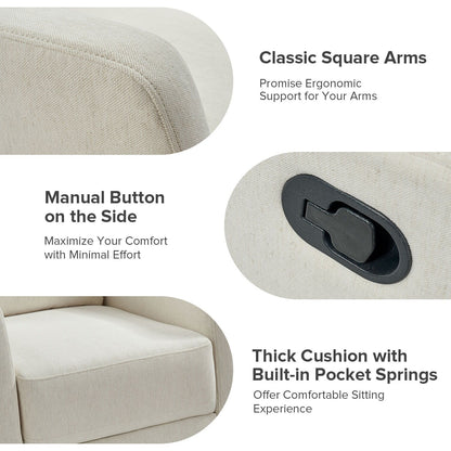 Poltrona reclinabile girevole a 360 gradi Diana Modern in poliestere di HULALA HOME