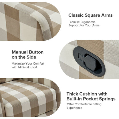 Poltrona reclinabile girevole a 360 gradi Diana Modern in poliestere di HULALA HOME