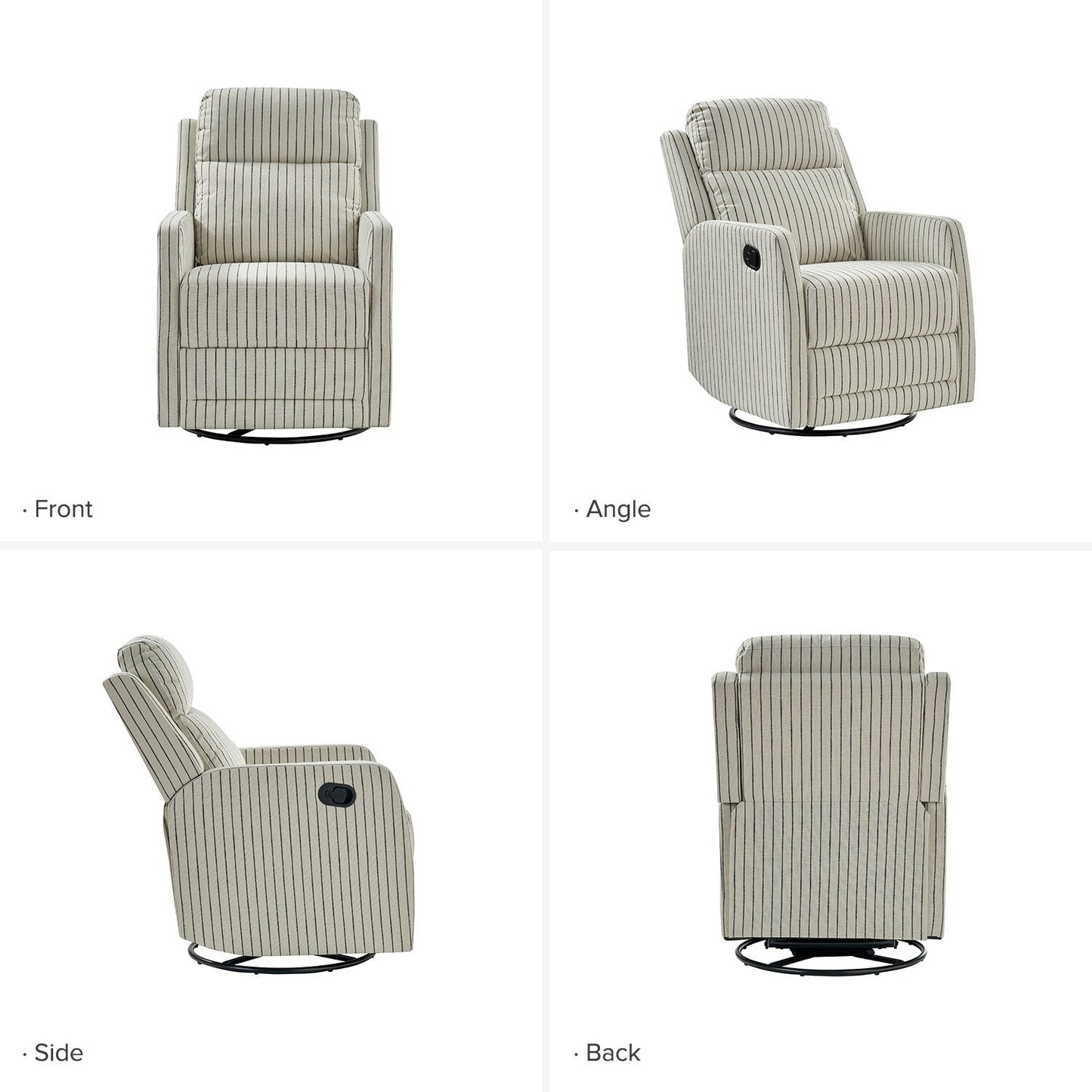 Poltrona reclinabile girevole a 360 gradi Diana Modern in poliestere di HULALA HOME