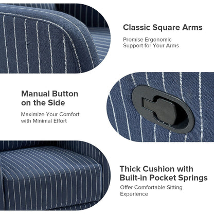 Poltrona reclinabile girevole a 360 gradi Diana Modern in poliestere di HULALA HOME