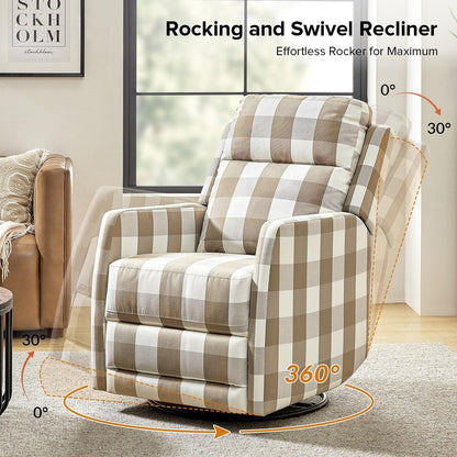 Poltrona reclinabile girevole a 360 gradi Diana Modern in poliestere di HULALA HOME