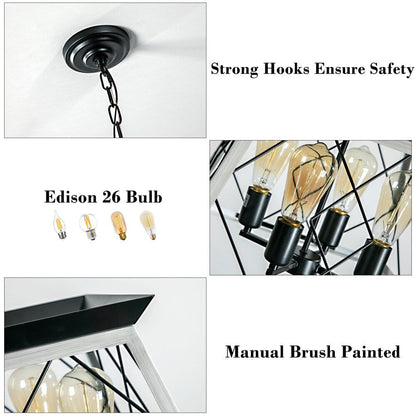 Lampadari da fattoria dimmerabili a 4 luci per sala da pranzo senza lampadina