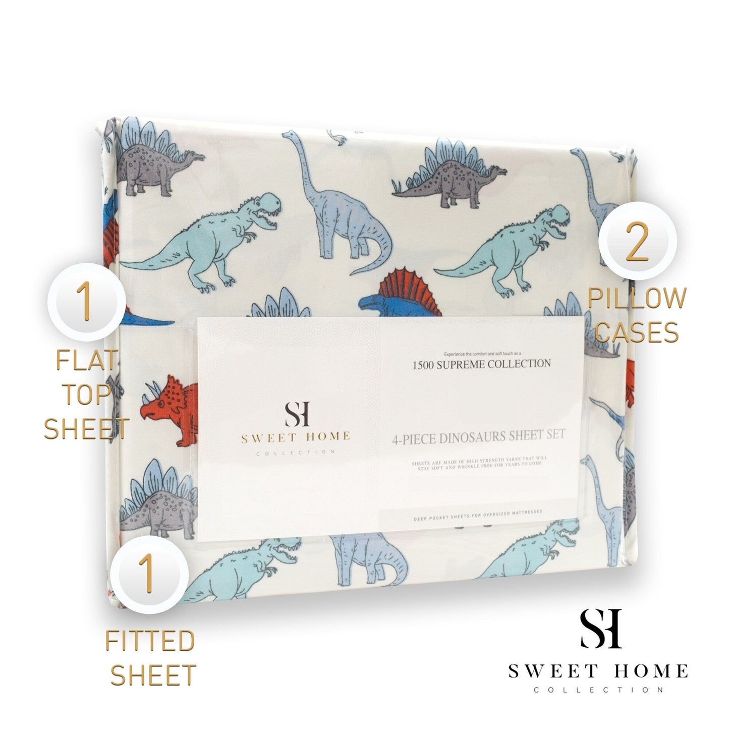 Set di lenzuola Dinosauri di Sweet Home Collection