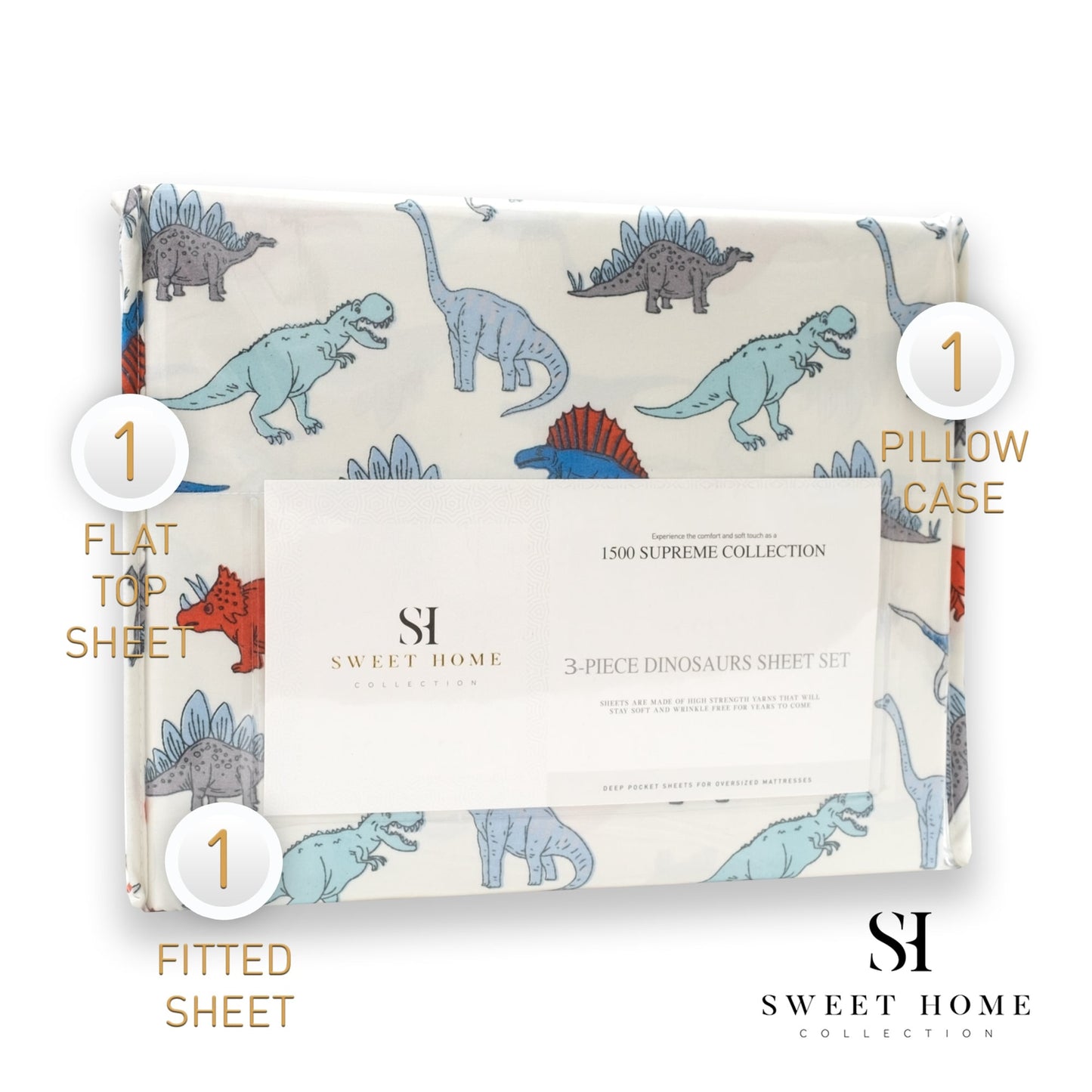 Set di lenzuola Dinosauri di Sweet Home Collection