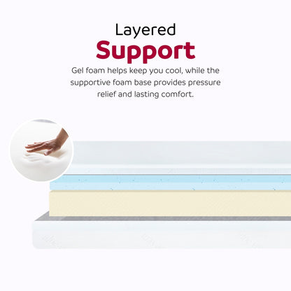 Materasso in memory foam in gel Divine Super da 10 pollici di medie dimensioni in una scatola