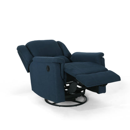 Poltrona reclinabile girevole Doi Manual Glider, tessuto blu navy