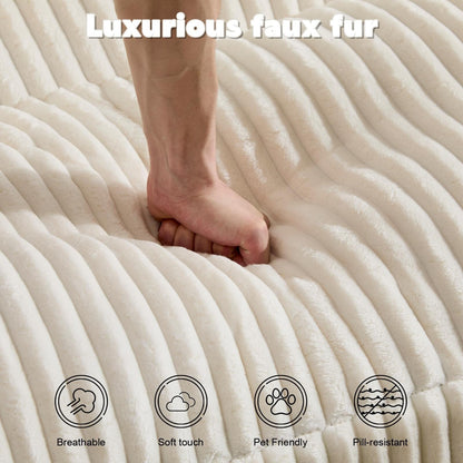 Poltrona chaise longue doppia, divano letto imbottito di grandi dimensioni, poltrona componibile in velluto a coste per soggiorno, senza montaggio