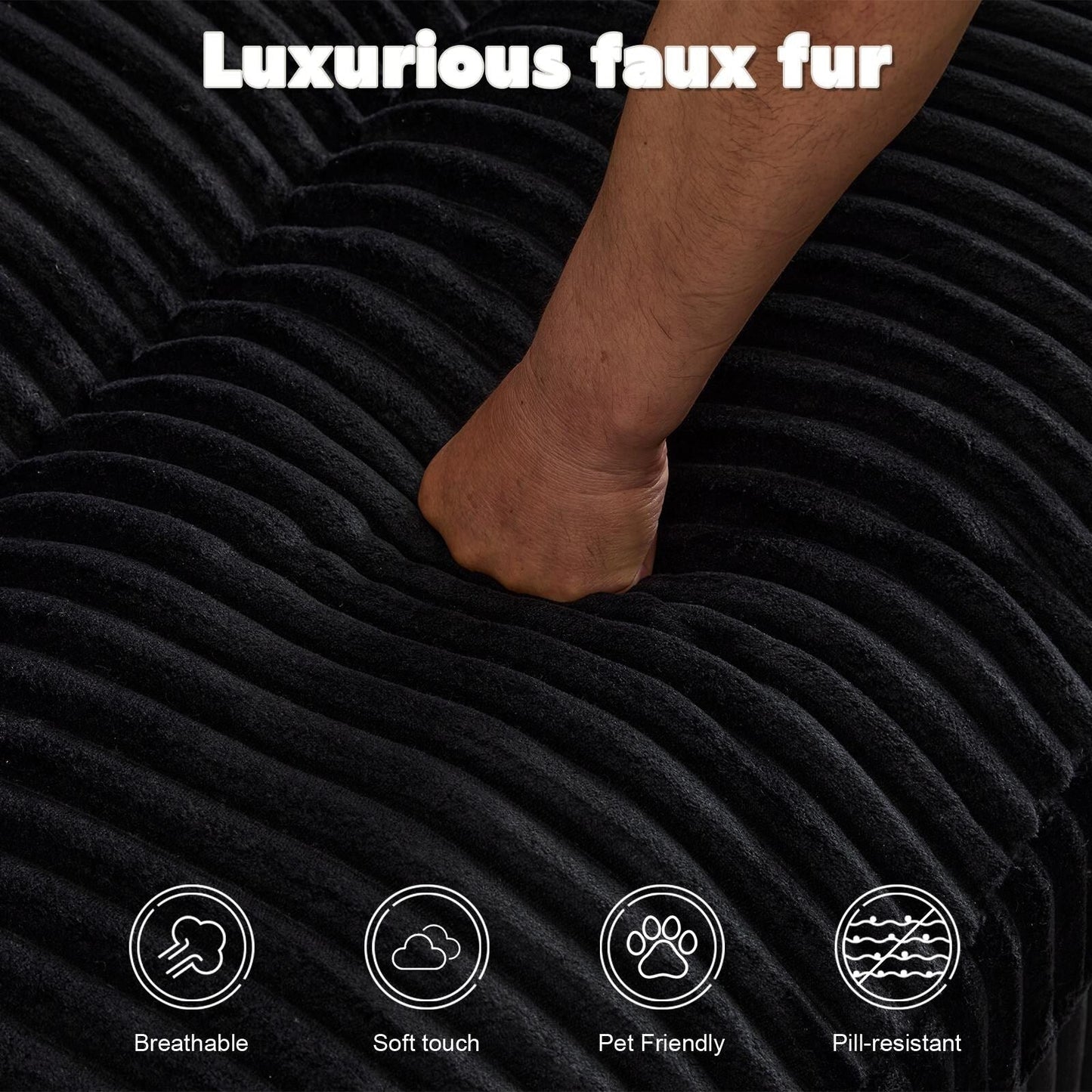 Poltrona chaise longue doppia, divano letto imbottito di grandi dimensioni, poltrona componibile in velluto a coste per soggiorno, senza montaggio