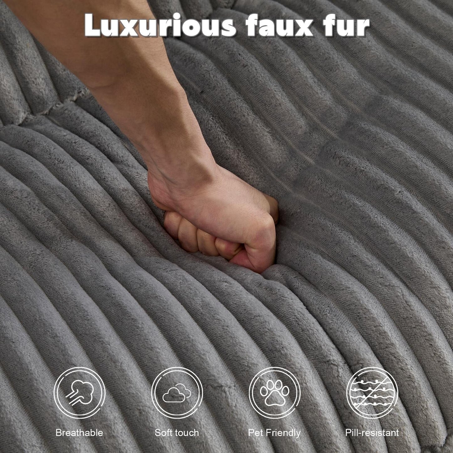 Poltrona chaise longue doppia, divano letto imbottito di grandi dimensioni, poltrona componibile in velluto a coste per soggiorno, senza montaggio