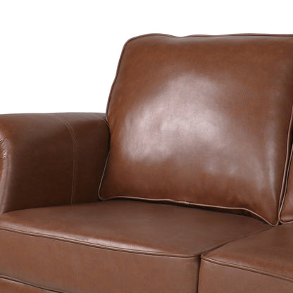 Divano a 3 posti in similpelle Dowd con finiture a borchie di Christopher Knight Home