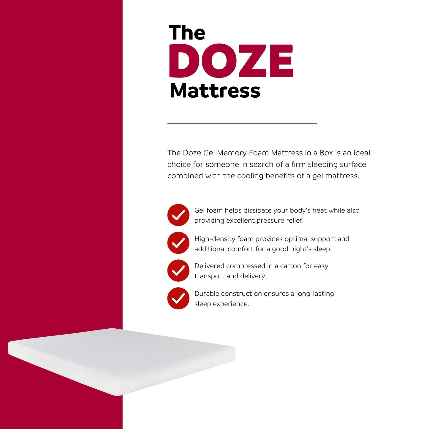 Materasso in memory foam Doze da 6 pollici con rivestimento in aloe vera