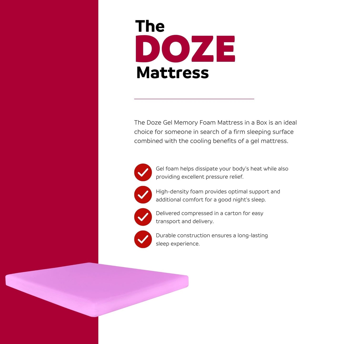 Materasso in memory foam Doze da 6 pollici con rivestimento in aloe vera