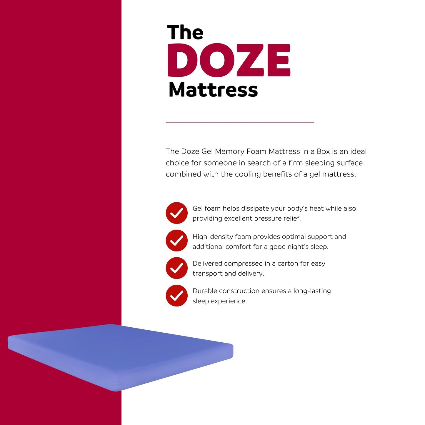 Materasso in memory foam Doze da 6 pollici con rivestimento in aloe vera