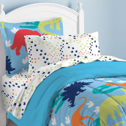 Letto singolo Dream Factory Dinosaur Prints, 5 pezzi, in un sacco con set di lenzuola