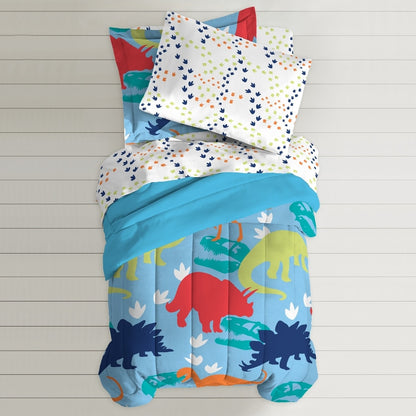 Letto singolo Dream Factory Dinosaur Prints, 5 pezzi, in un sacco con set di lenzuola