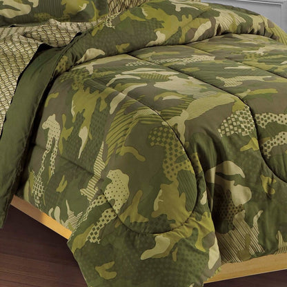 Dream Factory Geo Camo - Set letto in sacco a pelo da 5 pezzi con lenzuola