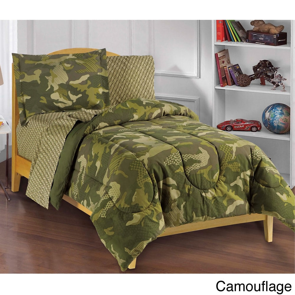 Dream Factory Geo Camo - Set letto in sacco a pelo da 5 pezzi con lenzuola