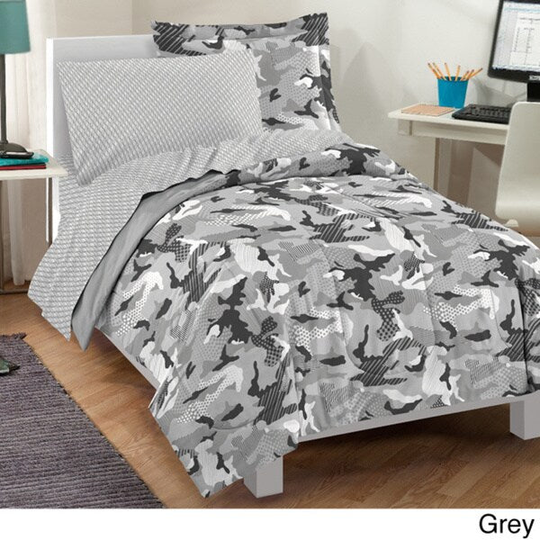 Dream Factory Geo Camo - Set letto in sacco a pelo da 5 pezzi con lenzuola