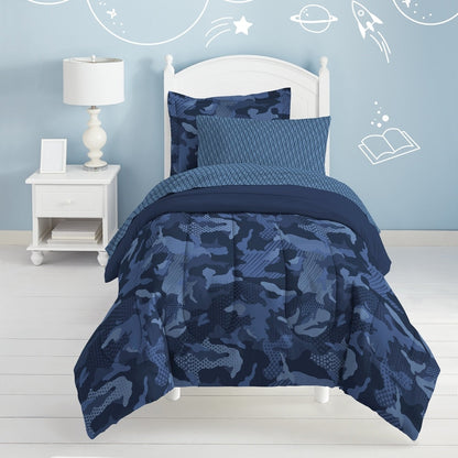 Dream Factory Geo Camo - Set letto in sacco a pelo da 5 pezzi con lenzuola