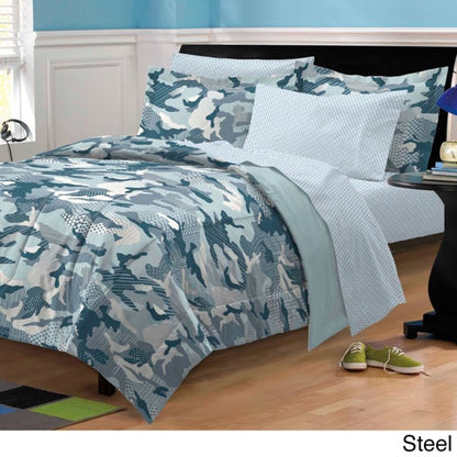 Dream Factory Geo Camo - Set letto in sacco a pelo da 5 pezzi con lenzuola