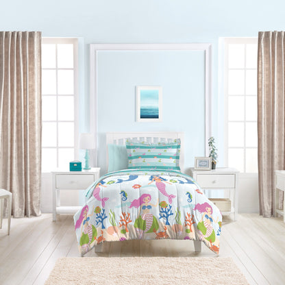 Dream Factory Mermaid Dreams - Set letto in sacco a pelo da 7 pezzi con lenzuola