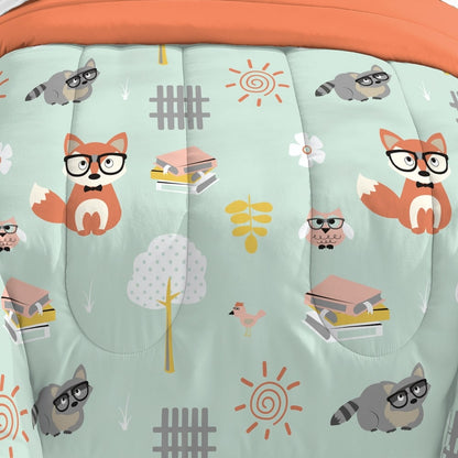 Dream Factory Woodland Friends - Letto singolo in borsa con set di lenzuola