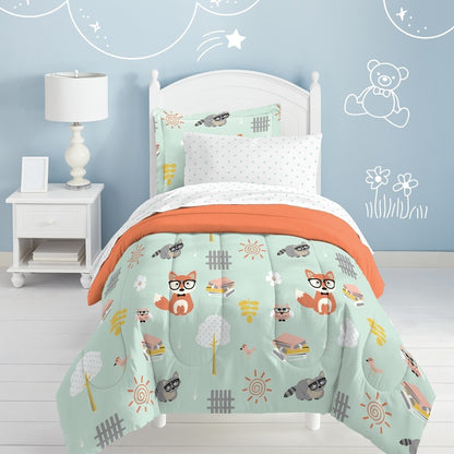 Dream Factory Woodland Friends - Letto singolo in borsa con set di lenzuola