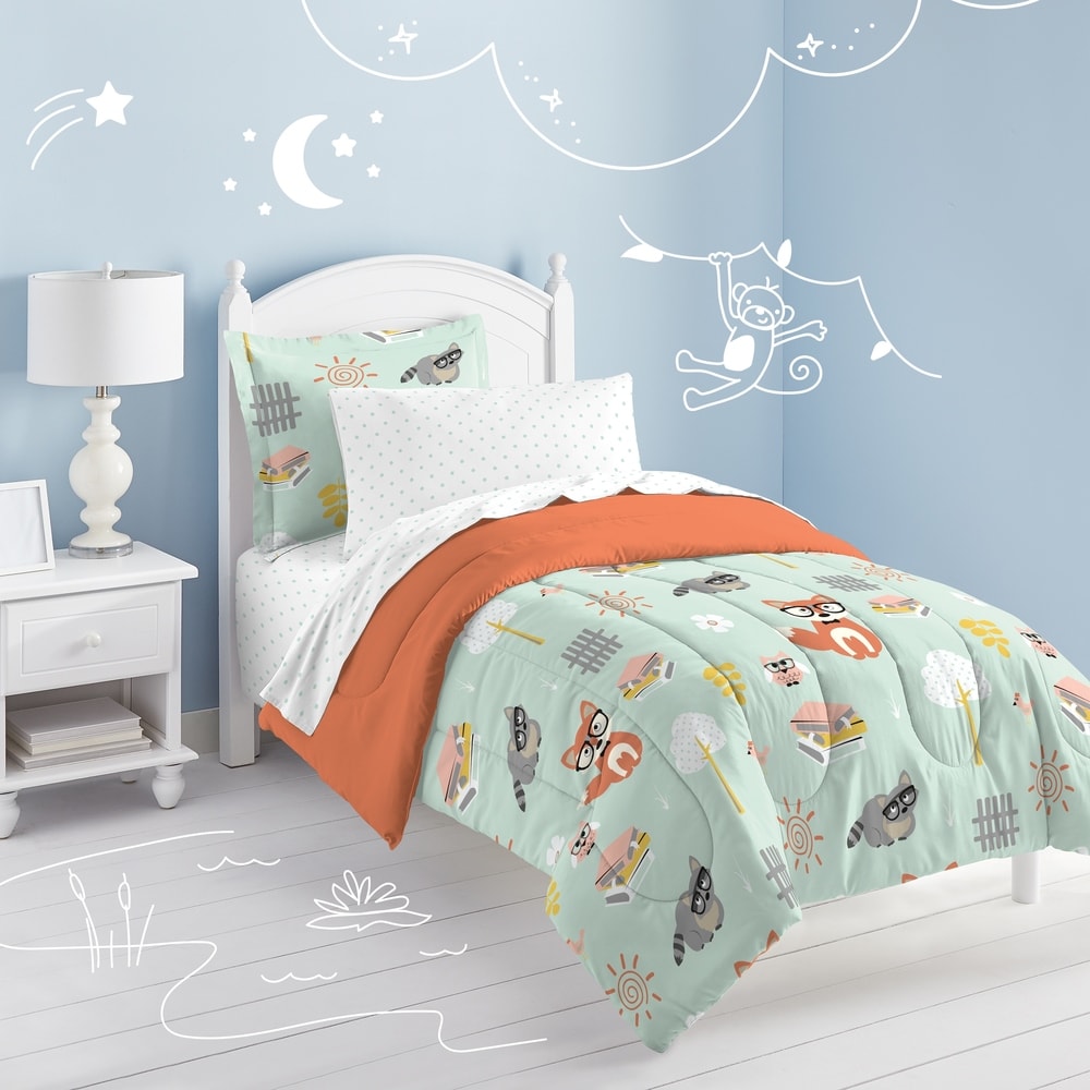 Dream Factory Woodland Friends - Letto singolo in borsa con set di lenzuola