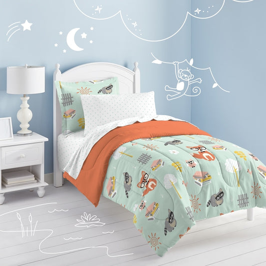 Dream Factory Woodland Friends - Letto singolo in borsa con set di lenzuola