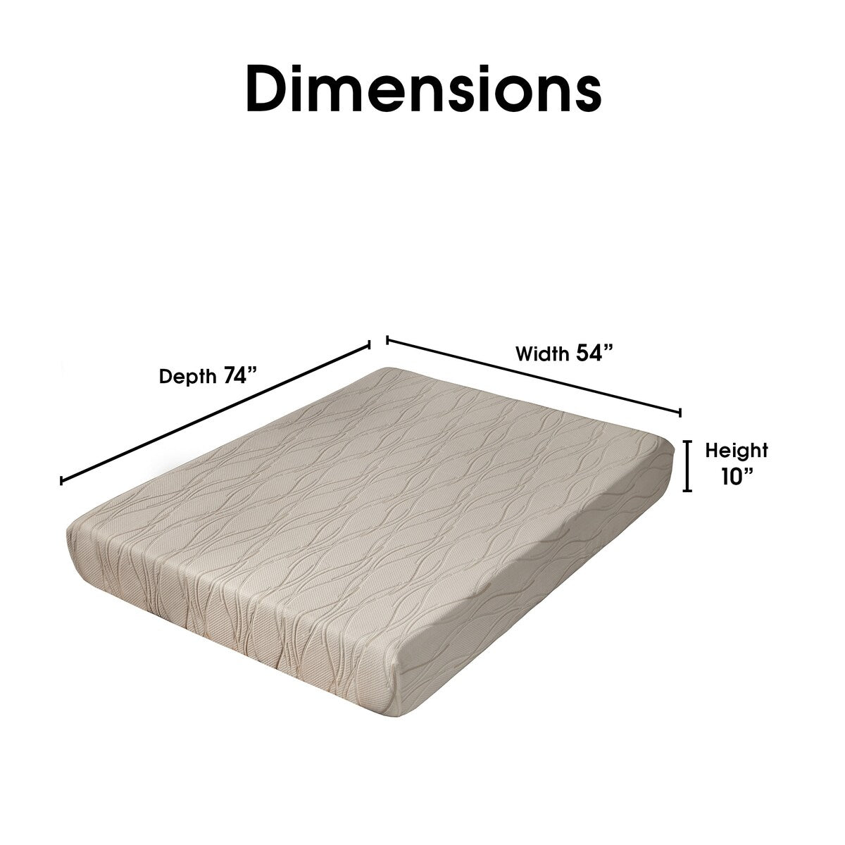 Materasso in memory foam Dream Pro Restore Lunair da 10 pollici, dimensioni standard