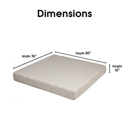 Materasso in memory foam Dream Pro Restore Lunair da 10 pollici King-size in gel - Bianco